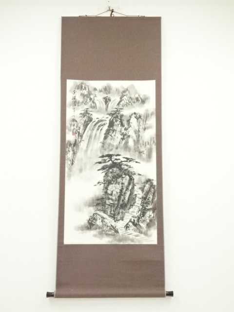 JAPANESE HANGING SCROLL / HAND PAINTED / LANDSCAPE 